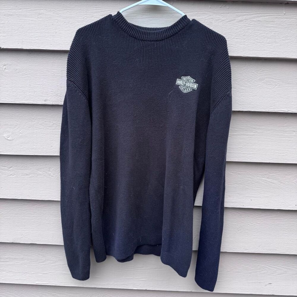 Harley-davidson Men's Navy and Black Jumper